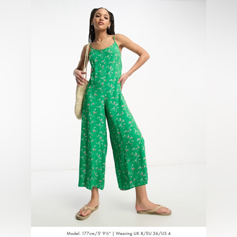 ASOS Green Floral Jumpsuit
